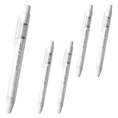 Sun-Star Noc Color Eraser 按壓出芯橡皮擦 雙層筆身 附筆夾, 雪白, 5支