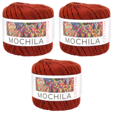 Brandyarn Mochila系列 棉針織線 棕色 200公尺 100%棉, 3捲