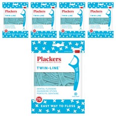 plackers 派樂絲 雙線倍潔亮白牙線棒 清涼薄荷口味, 75支, 5包