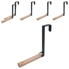 ZOZO 可折疊門後掛鉤 BD91-2, 黑色, 6個