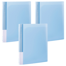 Lan CHYn 連勤牌文具 PP果凍色系 6入文件夾 LC-006, 藍色, 3個