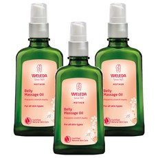 WELEDA 薇蕾德 孕媽咪美腹按摩油, 德國助產士推薦, 淡化細紋 滋潤全身肌膚, 100ml, 3瓶