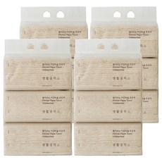 生活工坊 抽取式無漂白天然紙漿廚房紙巾, 3包, 4袋