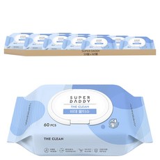 SUPER DADDY The Clean 坐浴盆濕紙巾 附蓋型, 10包, 1入