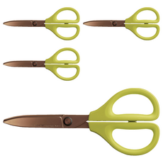 KOKUYO 國譽 SAXA空氣彈力剪 V2鈦加工, 黃綠色, 4支