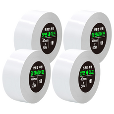 DADA 高黏度棉紙雙面膠帶 40 毫米x50 公尺, 透明色, 4個