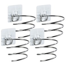 小麥購物 無痕壁掛式不鏽鋼吹風機架 L2262, 4個, 不鏽鋼色