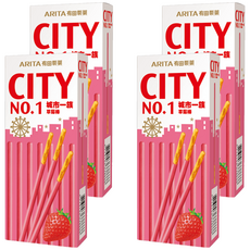 ARITA 有田製菓 城市一族 棒狀餅乾 草莓風味 3入, 4組, 75g