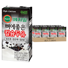 Vegemil 加鈣黑豆黑芝麻豆奶, 190ml, 80入