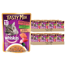 whiskas 偉嘉 什錦珍味系列 貓主食餐包, 海鮮總匯 + 海藻湯汁, 70g, 56包
