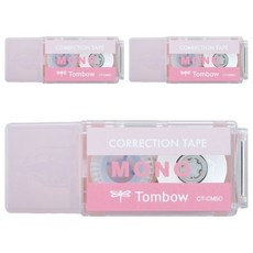 mono ct_cm5口袋型修正帶 1入 輕巧好攜帶 滑順好拉 修改表面平整, 3個, 粉