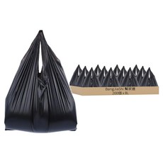 咪咪購物手提垃圾袋 黑色加厚 手提設計 方便提取, 8L, 200個