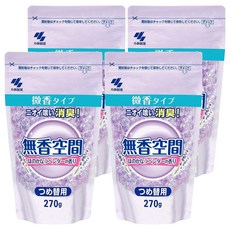 小林製藥 無香空間 室內除臭劑 補充包 薰衣草 270g, 4包