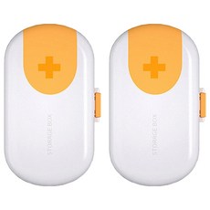 歐風可切藥便攜隨身4分格藥盒 6 x 10 x 2.5cm 白色, 2個