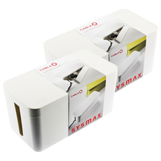SYSmAX 延長線收納盒, 象牙色, 2個