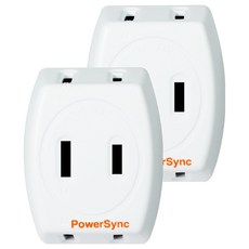 PowerSync 包爾星克 2P 3插防雷擊壁插 TWT2N3SN, 5.3cm, 白色, 2個