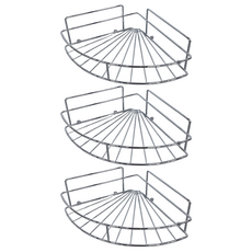 家而適 衛浴扇形角落架, 免釘免鑽, 易貼無痕, 強力貼片, 承重15kg, 廚房浴室適用, 扇形, 3個