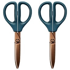 KOKUYO 國譽 SAXA 空氣彈力剪刀 鈦加工不沾黏, 深藍色, 2支