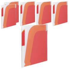 KOKUYO 國譽 NOViTA 5層檔案資料夾 附夾鏈袋, 紅色, 6個