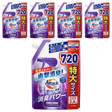 Attack 一匙靈泡沫衣物除菌消臭清潔噴霧補充包 皂香, 720ml, 5包