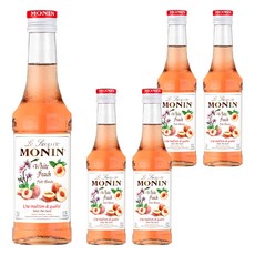 MONIN 莫寧 白桃風味糖漿, 250ml, 5瓶