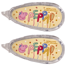 KOKUYO 國譽 象牙白可替換式修正帶 佩佩豬聯名款 5mmx8m, 黃色, 2個