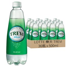 LOTTE 樂天 TREVI 葡萄柚風味氣泡飲 500ml 無熱量, 36瓶