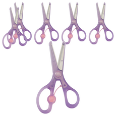 KUTSUWA 兒童安全彈力剪刀 SS117PU, 紫色, 6支