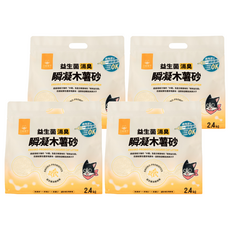 DOG CAT STAR 汪喵星球 益生菌順凝木薯砂, 4個, 2.4kg, 無味