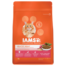 IAMS 愛慕思 健康優活 成貓營養配方乾糧, 鮪魚 + 鮭魚口味, 1kg, 1袋