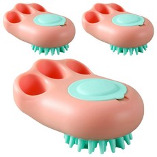 蕉蕉購物 多功能貓爪出液矽膠刷 - 寵物沐浴按摩清潔刷, 3個, 1入, 粉紅色