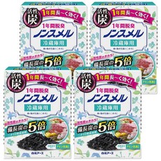 Hakugen 白元 冰箱活性炭脫臭劑，1年除臭，冰箱(600L)適用, 25g, 4盒