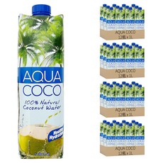 AQUA COCO 100%椰子水, 1L, 48瓶