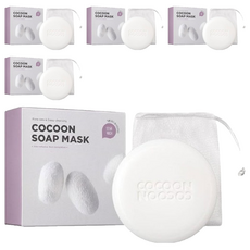 SKIN1004 殭屍美妝蠶絲蛋白潔面皂 附起泡網, 100g, 5盒