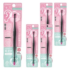 GREEN BELL 綠鐘 2用式粉紅色耳挖勺 G‑2172, 5個, 1個裝