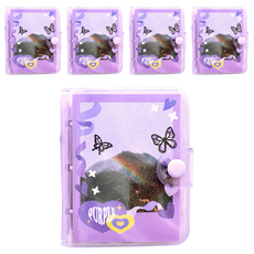 Secondmention 3孔扣式活頁手帳本, 紫色Butterfly款, 5本