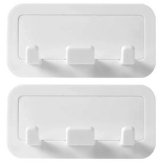 線路收納 10cm*5cm ABS樹脂 黏貼式插頭掛架 雙卡扣設計, 2個