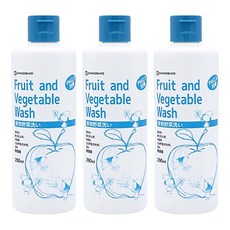 CHINOSHIO 地之鹽社 蔬果清潔劑, 天然油脂製成, 去除水果和蔬菜上的汙垢, PM2.5清潔, 290ml, 3瓶