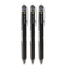 PILOT 百樂 FRIXION 按鍵式魔擦筆, 筆尾附帶橡皮擦 一筆兩用, 黑色, 3支