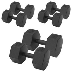 Egojin 黑色六角啞鈴, 8kg, 6個