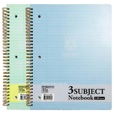 OXFORD 3孔可撕式線圈Letter尺寸左翻筆記本 120張 2入組, 顏色隨機, 1組