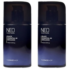 THE FACE SHOP 菲詩小舖 NEO 經典男士黑色精華80乳液 深層保濕 改善粗糙 男士護膚首選, 2瓶, 110ml