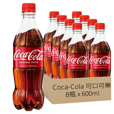 Coca-Cola 可口可樂經典寶特瓶勁享暢快時刻, 600ml, 8瓶