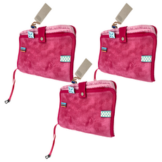 Snoozebaby 寶寶濕紙巾行動收納袋/ 菊化粉 100%棉 可搭配推車使用, 紅色, 3個