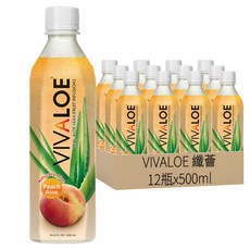 VIVALOE 纖薈 蜜桃蘆薈綜合果汁飲料 寶特瓶, 500ml, 12瓶