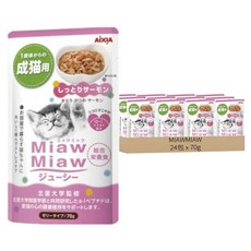 愛喜雅 AiXiA 妙喵主食軟包 30號 成貓食品 70g x 24包, 鮭魚