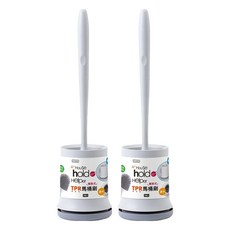 UdiLife 優的生活大師 hold Helper TPR壁掛式馬桶刷, 白色 + 灰色, 2個
