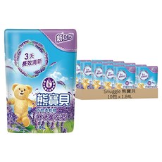 熊寶貝 柔軟護衣精 舒恬薰衣草 補充包 含100%天然植萃油 72小時持久香, 1.84L, 10包