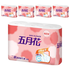 五月花 小捲筒式衛生紙 270張, 11cm, 6捲, 5袋