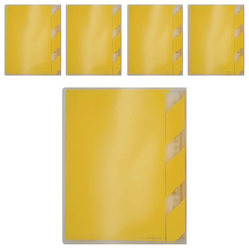KyOKUTO 20孔半透明彩色資料夾 A5, 粉黃色, 5本